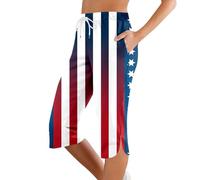 Pantalon Pirata Mujer Verano Pantalones Elegantes Casuales Femeninos para Uso Diario con versatilidad y Comodidad en Toda ocasión (Blue, S)