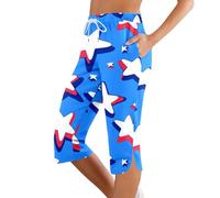 Pantalon Pirata Mujer Verano Pantalones Elegantes Casuales Femeninos para Uso Diario con versatilidad y Confort en Toda ocasión (Sky Blue, XXL)