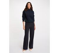 Pantalón recto con pinzas azul marino mujer 42