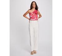 Pantalón recto con pinzas blanco mujer 36