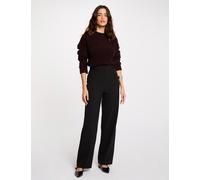 Pantalón recto con pinzas negro mujer 36