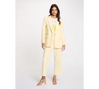 Pantalón recto de tiro alto amarillo pastel mujer 38