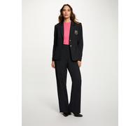 Pantalón recto de tiro alto azul marino mujer 36