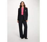 Pantalón recto de tiro alto azul marino mujer 38