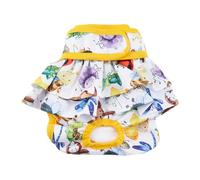 Pantalón sanitario para mascotas, cierre de pantalón sanitario ajustable, suave al tacto, no se encoge, cintura elástica, patrón de flores, pañales fisiológicos para cachorros