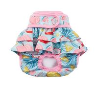 Pantalón sanitario para mascotas, cierre de pantalón sanitario ajustable, suave al tacto, no se encoge, cintura elástica, patrón de flores, pañales fisiológicos para cachorros