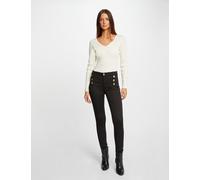 Pantalón skinny con botones decorativos negro mujer 44