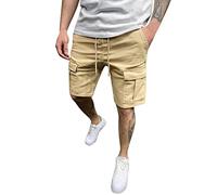 Pantalón sólido Pantalón para hombre Pantalones cortos delgados Pantalones cortos de Pantalones con cordón Pantalones cortos casuales de verano con bolsillo para hombres Calzonas Deporte Hombre Futbol