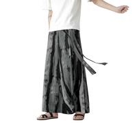 Pantalón suelto para hombre Generisch con pierna ancha y cordón, pantalones hip hop baggy, de pierna ancha, estilo pescador, kimono japonés, harajúku, pantalones suaves de yoga, pantalones holgados