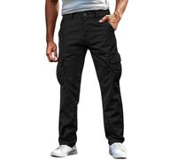 Pantalón Trabajo Hombre - Pantalones cargo con múltiples bolsillos ropa de trabajo para exteriores senderismo aventura utilitarios duraderos informales ropa de calle para uso diario (Black 30)