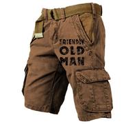 Pantalón Trabajo - Pantalones De Trabajo Pantalones cortos cargo para hombre informales holgados de verano para entrenamiento con bolsillos con cremallera para uso diario al aire libre (Coffee XXXXXL)