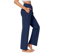 Pantalon Trekking Mujer Pantalones Anchos Mujer Pantalón Cómodo Trousers De Chándal Pantalon Vintage para Fiesta Ropa Versátil Pantalones Ropa Casual Color Sólido Marina de Guerra XL