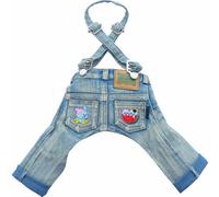 Pantalón vaquero azul claro para perros con tirante decorativo de DoggyDolly