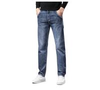 Pantalon Vaquero Hombre Rectos, Men's Winter Casual Jeans Outdoor Velvet Denim Pants (Blue, 34)