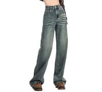 Pantalon Vaquero Mujer - Pantalones Vaqueros Holgados para Mujer con Cintura Alta Estilo E Girl Ropa de Calle Moda Urbana Diseño Cómodo y Moderno Tendencias Actuales