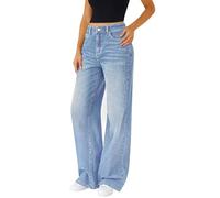 Pantalón Vaquero Mujer Push Up Pantalon Denim Tiro Alto Tallas Grandes Pantalones Vaqueros Talle Alto Larga Baggy Vaqueros Elasticos Hip Hop Classico Elasticizzati a Palazzo