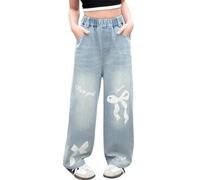 Pantalon Vaquero Niño 9 Años - Es S Holgados E Informales para Niñas para Uso Diario Cómodos Y Elásticos para Niñas De 3 A 15 para Jugar Todo El Año (Navy 9-10 Years)