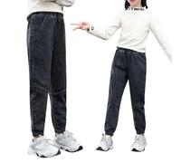 Pantalon Vaquero Niño - Es S para Niñas Novedad Primavera Y Otoño Es Largos De Moda para Niños Pequeños Y Medianos Es Elásticos (Black 3-4 Years)