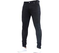 Pantalón vaquero para hombre Pure Color Denim Algodón Vintage Wash Hip Hop Travail, Negro , L
