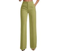 Pantalon Vestir Mujer Oficina Casual Negros Piernas Rectas Básicos de un Solo Color para el Día a Día Trabajo Pantalones Elástica Cintura Pantalones con Bolsillos