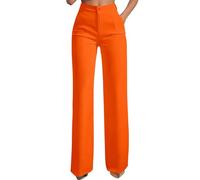 Pantalon Vestir Mujer Oficina Casual Negros Piernas Rectas Básicos de un Solo Color para el Día a Día Trabajo Pantalones Elástica Cintura Pantalones con Bolsillos