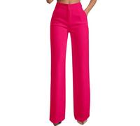 Pantalon Vestir Mujer Oficina Casual Negros Piernas Rectas Básicos de un Solo Color para el Día a Día Trabajo Pantalones Elástica Cintura Pantalones con Bolsillos
