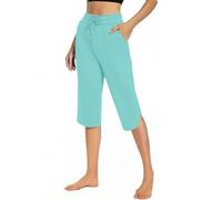 Pantalón Yoga Mujer Fluido - Pantalones De Yoga De Color Sólido Para Mujer Pantacourt Chic Pant Ranura Lateral Legging Simple Pants Corte Ajustado Leggings con Cordón De Ajuste Pants, A-Mint Green, XL