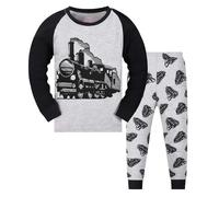 Pantalone de Manga Larga para Niño Conjunto Dos Piezas Estampado Dinosaurios Descanso Comodidad Infantil Ropa Moda Pantalones Noche Casa (Black, 3-4 Years)