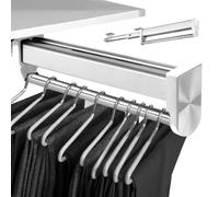 Pantalonero Extraible para Armario 300 mm, Barra de Percha de Ropa Extensible para guardarropa, Riel con Barra extraíble cabides para Armario, Ahorrar Espacio Barra para Ropa, Pantalones(Blanco)