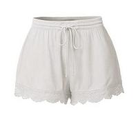 Pantalones a Rayas para Mujer Cortos Lino Informales Ligeros y Transpirables Diseño Casual Elegante Ligero Verano Pantalón de Cintura Alta Diario Salir Playa