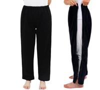 Pantalones Abiertos For El Cuidado Del Paciente For Hombre, Lavables Y Reutilizables Fáciles De Poner Y Quitar, Que Facilitan La Atención(Black,XL)