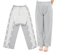 Pantalones Abiertos For El Cuidado Del Paciente For Hombre, Lavables Y Reutilizables Fáciles De Poner Y Quitar, Que Facilitan La Atención(Grey,M)