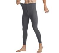 Pantalones absorbentes de humedad para hombre que generan calor, leggings informales cálidos con cierre de botones, pantalones delgados, elásticos, suaves y cálidos, Negro , 3XL