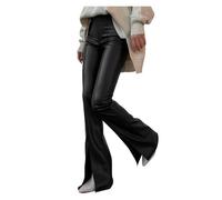 Pantalones Acampanados Pantalones Acampanados Abiertos Abiertos Blancos Leggings Micro Acampanados Ajustados Sexy(Black,S)