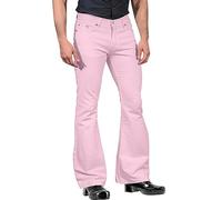 Pantalones acampanados relajados para hombre de los años 60 y 70, pantalones de mezclilla acampanados de ajuste elástico, pantalones de mezclilla vintage para hombre, pantalones de traje de corte de