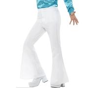 Pantalones Acampanados Smiffys Blancos Flares Disfraz Disco Retro 60s 70s