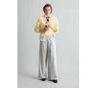 Pantalones anchos a cuadros Light Grey S