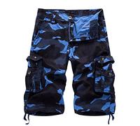 Pantalones Anchos Algodon Shorts Verano Hombre Fitness Pantalones Cortos Pantalones Cortos Ligeros Hombre Militar Pantalones Cortos Hombre Pantalones Cortos con Bolsillo Cielo Azul 31