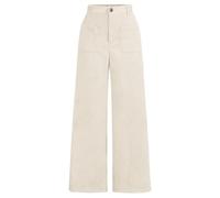 Pantalones Anchos de Pana Lisa para niñas, con Botones, Cremallera Frontal, Rectos y Bolsillos, para Adolescentes y jóvenes. (Beige, 13-14 Years)