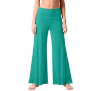 Pantalones Anchos Mujer Color Liso Sin Bolsillo - Ropa De Mujer Pants Cintura Elástica Calle Classic, Pantalones Chic Elástico Wide Leg Pants Women Vacaciones Trabajo Verde L