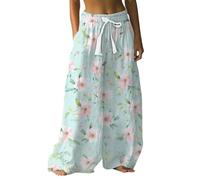 Pantalones anchos Mujer Fluido Verano Elástico Pantalones Falda Bragas, 2 x mg2, XXXL