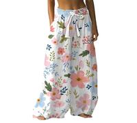 Pantalones anchos Mujer Fluido Verano Elástico Pantalones Falda Bragas, 5 x pk3, XXXL