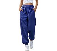 Pantalones blancos elegantes con cintura larga elástica Legging diario con estampado floral pantalones tamaño danza, Blu-a, XL