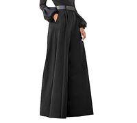 Pantalones blancos Mujer Medicina Stretch 48 Impreso Corte Corto Lino Algodón Pantalones Cómodos Holgados con Bolsillos Moda Elegante Fiesta Cintura Alta Pierna Ancho Pantalones Rayas Mujer Negro