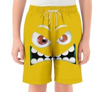 Pantalones Blancos Niño 12 Años Pantalones Cortos de Playa con Diseños Atrevidos Cintura Elástica y Bolsillos para Jugar y Nadar (Yellow, 2-3 Years)