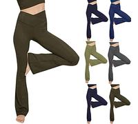 Pantalones Bootcut para mujer, cintura alta, pantalones de yoga para mujer, pantalones largos de pierna ancha, elásticos, leggins ajustados, pantalones de yoga, pantalones ajustados, leggins elegantes