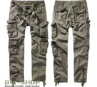 PANTALONES BRANDIT PURE VINTAGE SLIM FIT NEU CARGOHOSE LANG BW EJÉRCITO...