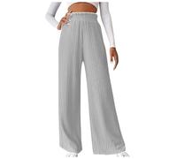 Pantalones cálidos para mujer, cintura elástica, pantalones anchos, Palazzo, Chic y Elegante, color sólido, otoño, invierno, pantalones suaves, de corte holgado, informal, cómodo, versátil