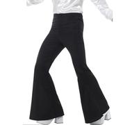 Pantalones Campana Smiffys Hombre Negro Flares 60s 70s Disco Retro
