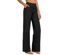 Pantalones Capri Mujer-Pantalones Casuales De Pierna Ancha Y Cintura Alta CóModos Y con Estilo para El DíA A DíA Pantalones Transpirables De Corte Holgado con Cintura